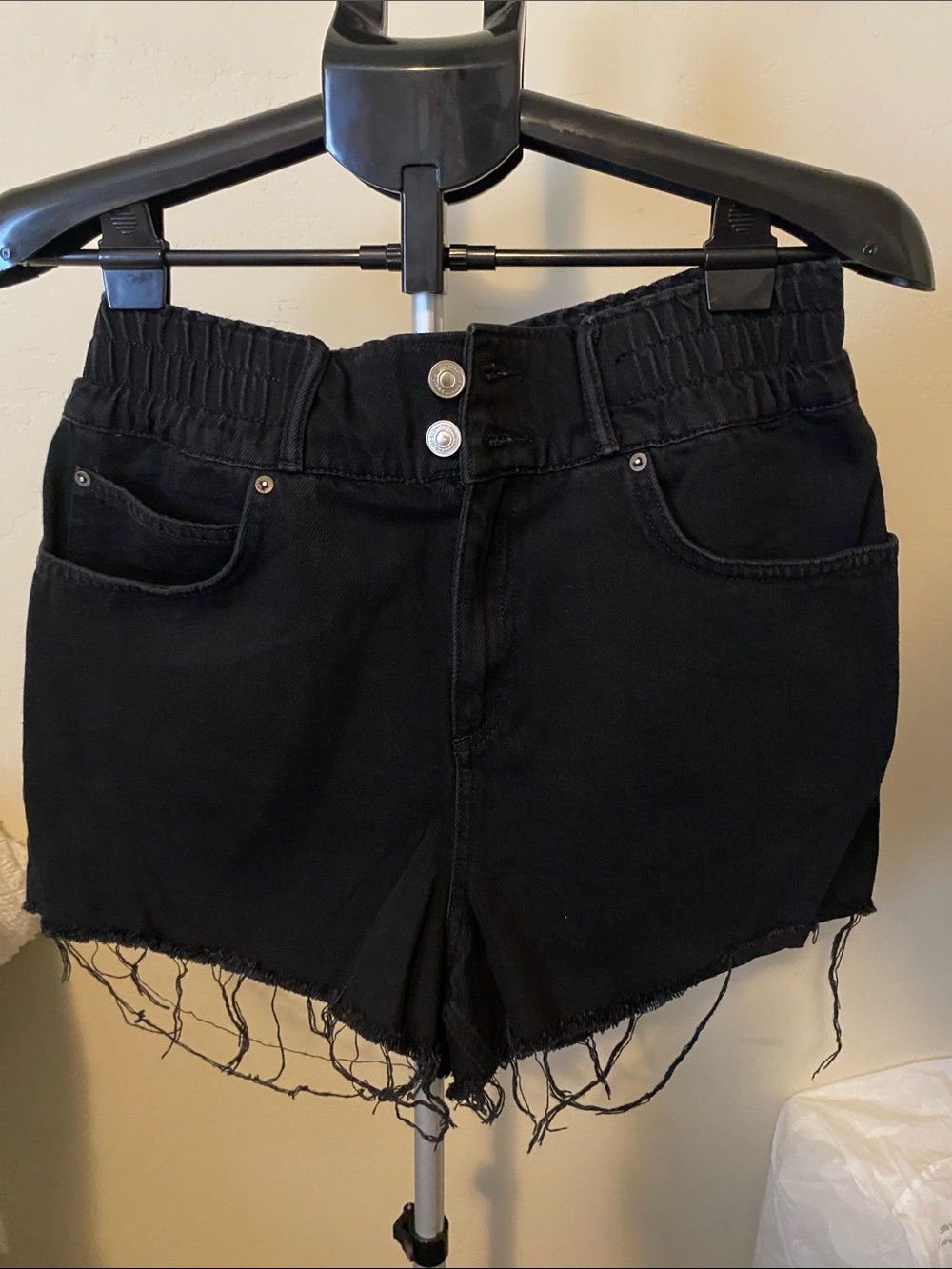 NWOT ALL SAINTS BLACK DENIM SHORTS SIZE 8